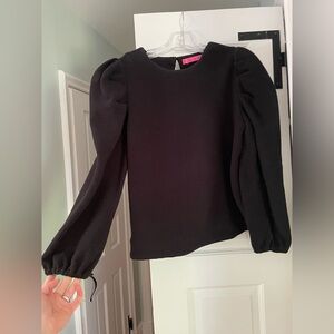 BURU Black Puff Sleeve Top - Size M